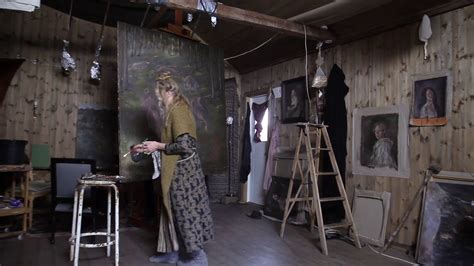 Turid Spildo (Nerdrum's wife) painting on her composition entitled .